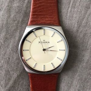 Skagen watch with leather band